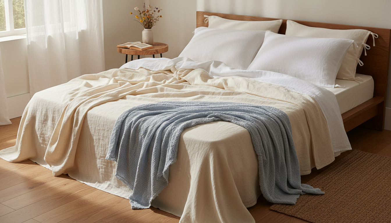 découvrez notre guide pratique du linge de maison d'été : lin, gaze de coton et draps légers pour un confort optimal et une fraîcheur naturelle durant les nuits chaudes.